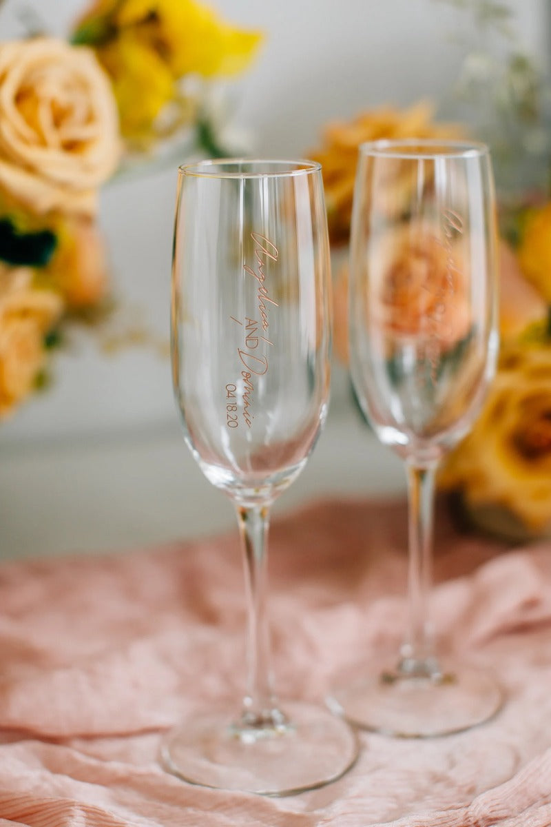 Personalized Wedding Toasting Flutes