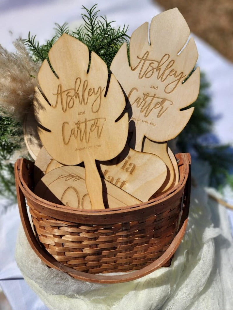 Personalized Wood Hand Fans