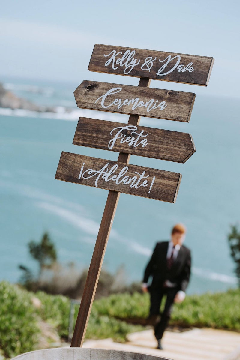 Personalized Wood Wedding Directional Signs