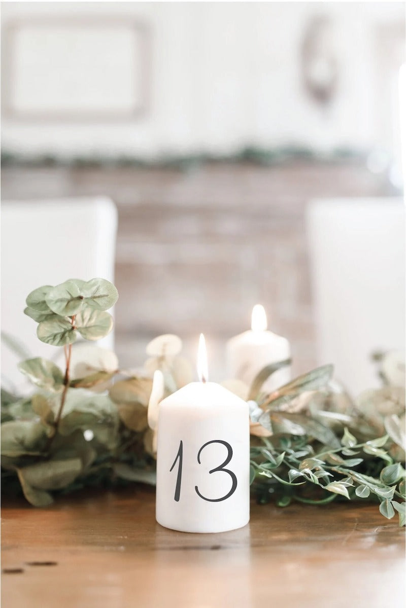 Pillar Candle Table Numbers