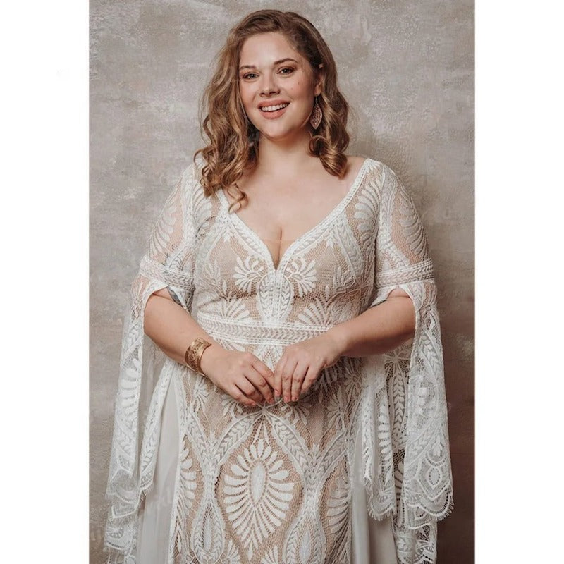 Plus Size Bohemian Wedding Dress