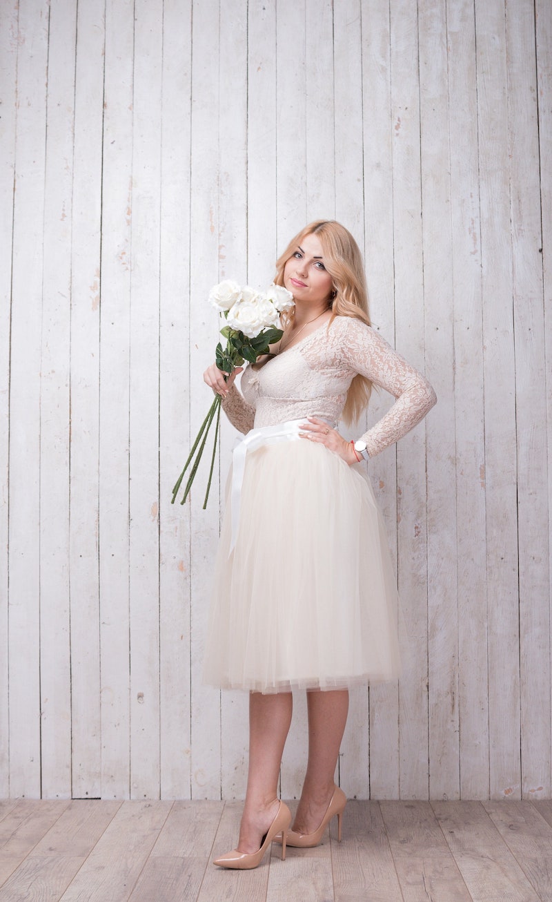 Plus Size Tulle Skirt for Bride Engagement Photos