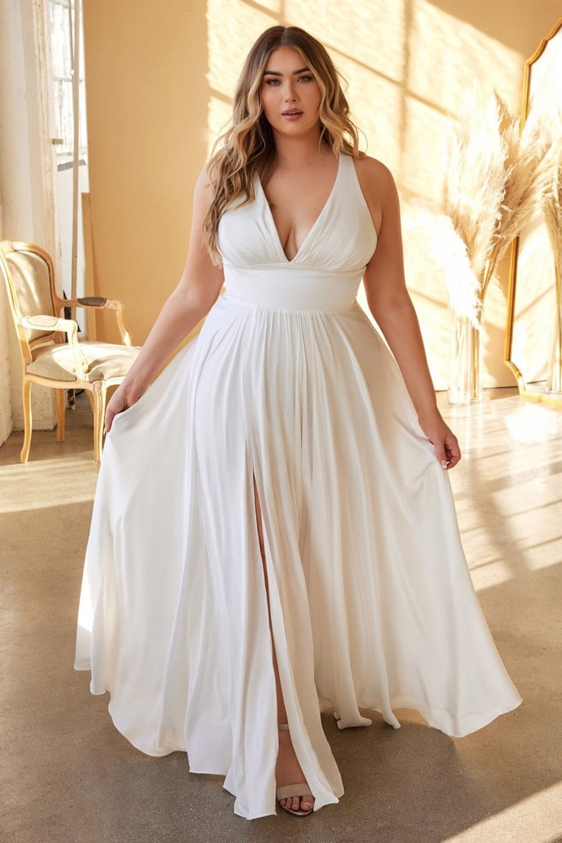 Plus Size White A Line Dress