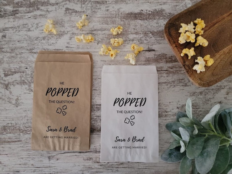 Popcorn Treat Bags for Bridal Shower Favors