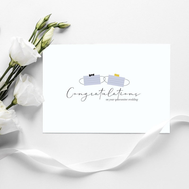 Quarantine Masks Congratulations Wedding Card