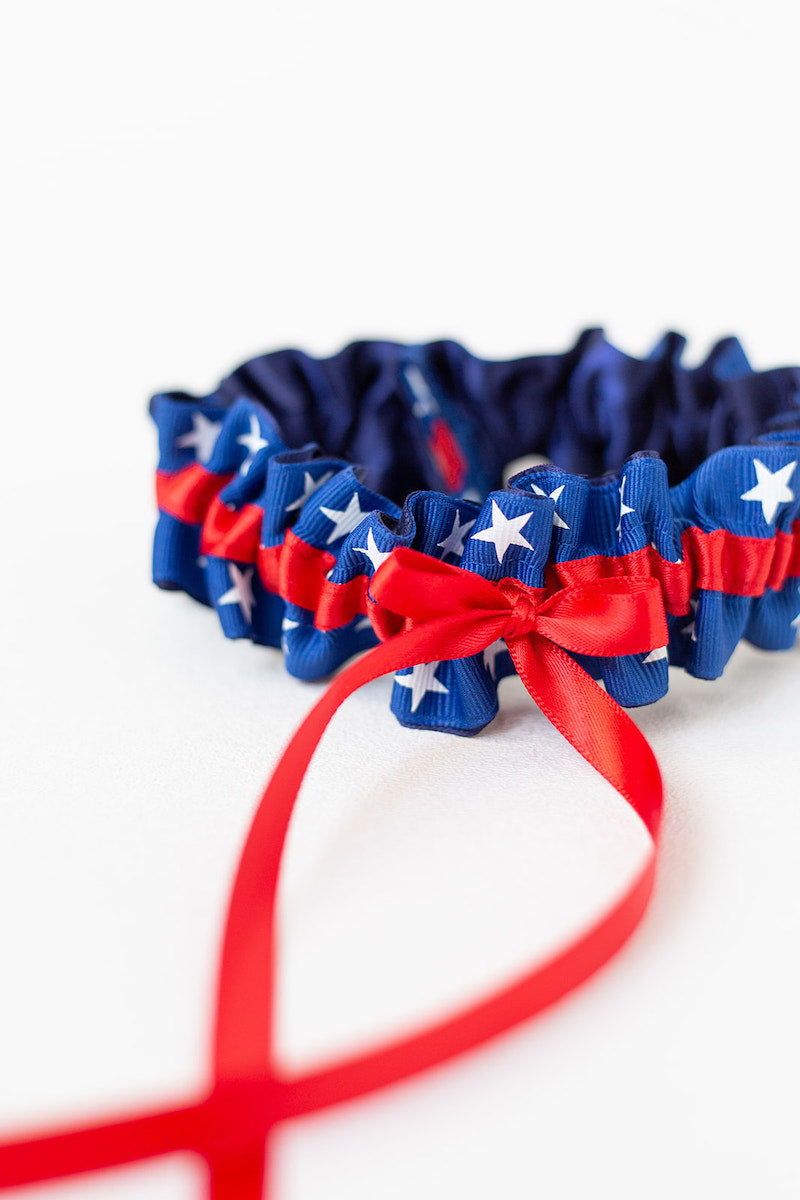 patriotic garter red white and blue stars