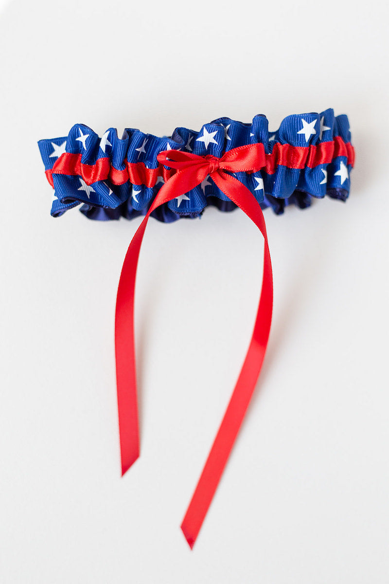 patriotic garter red white and blue stars