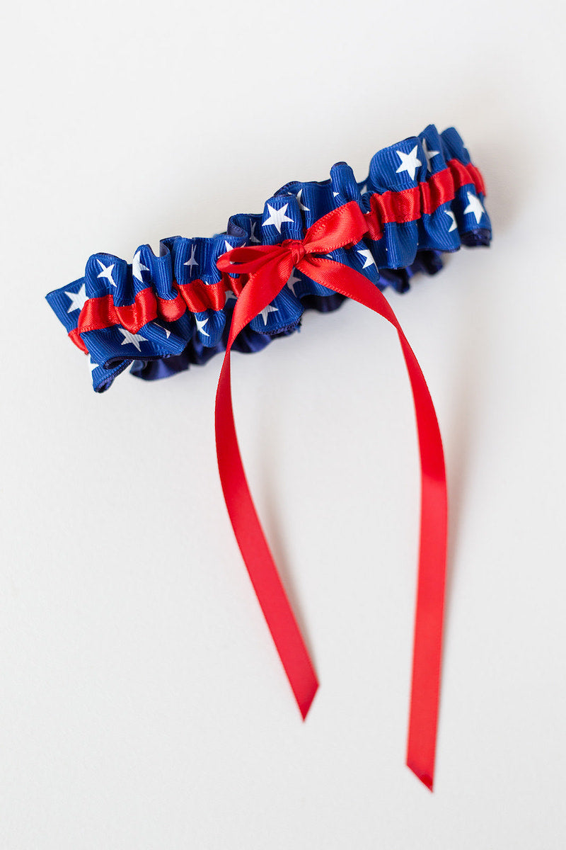 patriotic garter red white and blue stars