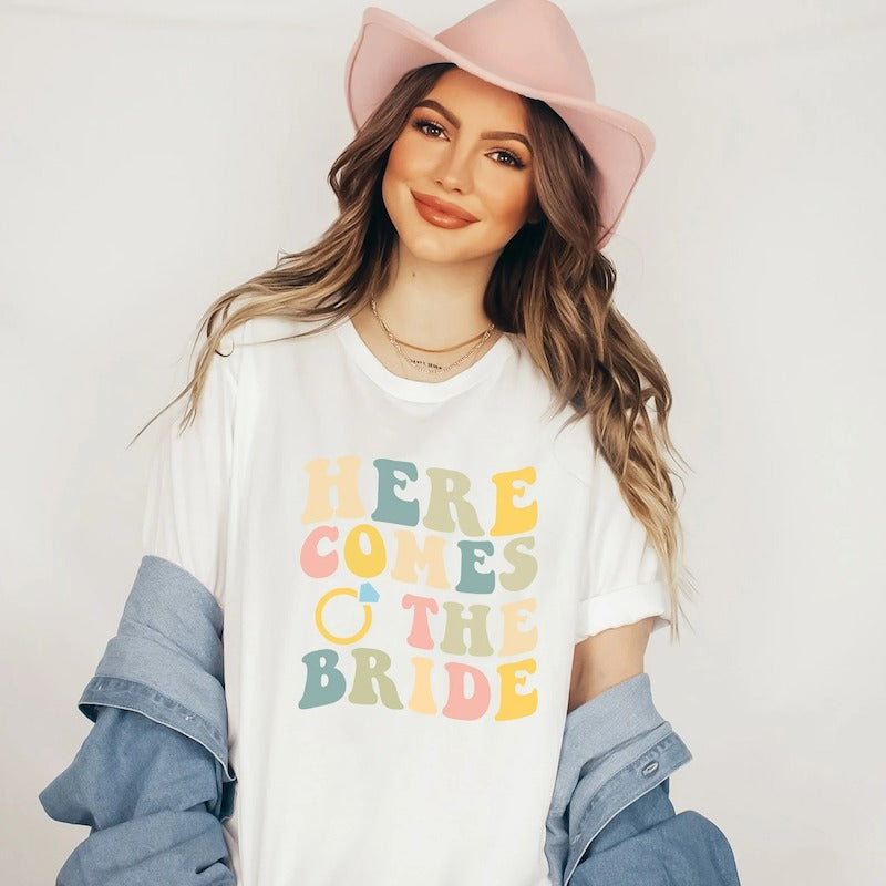 Retro Style Here Comes The Bride Shirt