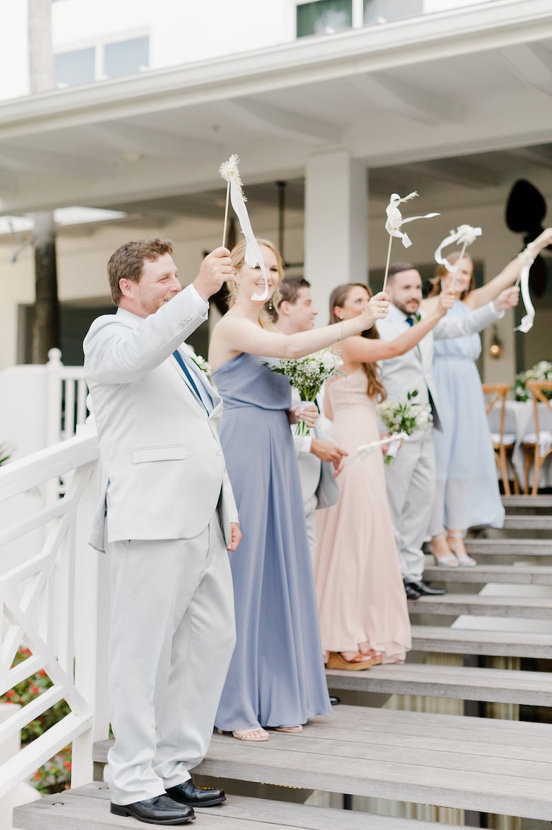 Ribbon Wands Send Off Wedding Exit