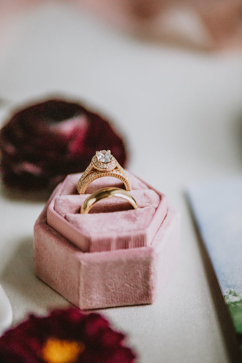 Romantic Fall Wedding Velvet Ring Box