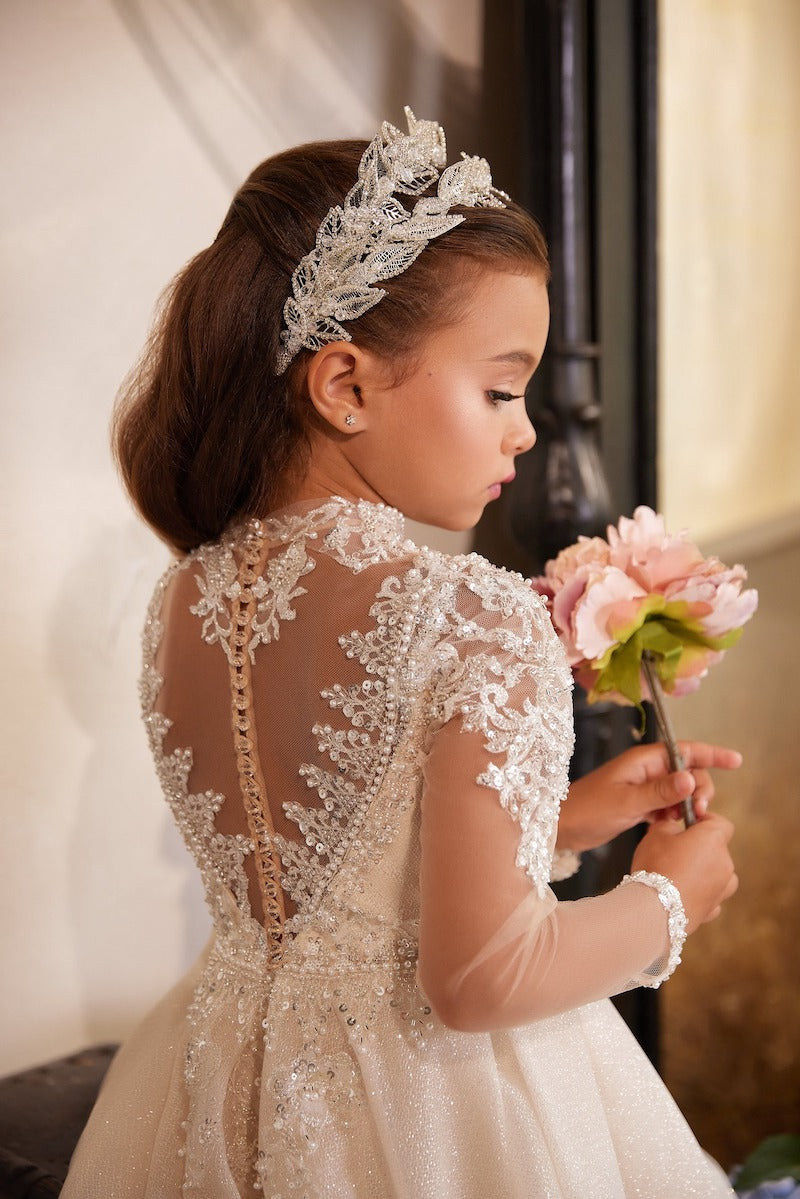 Royal Beaded Flower Girl Dress