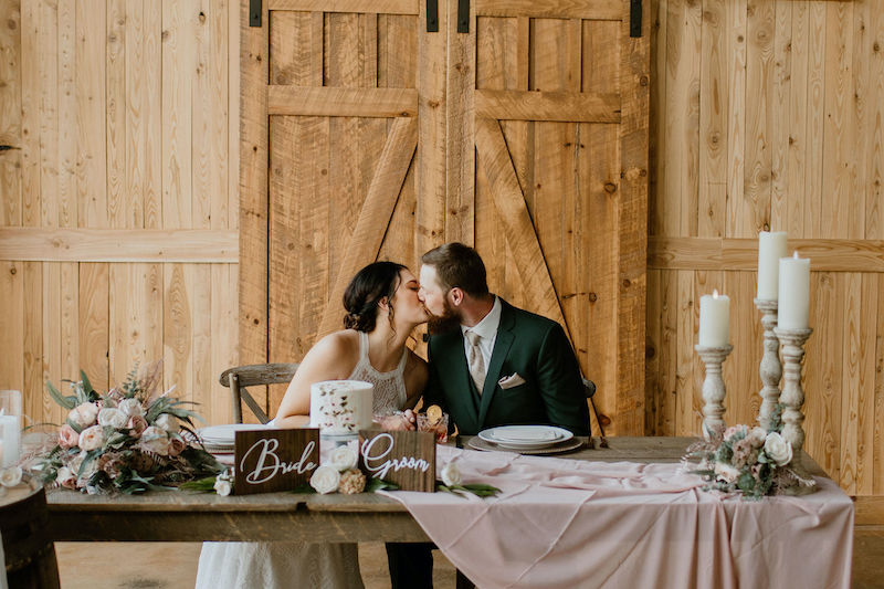 Rustic Barn Wedding Sweetheart Table