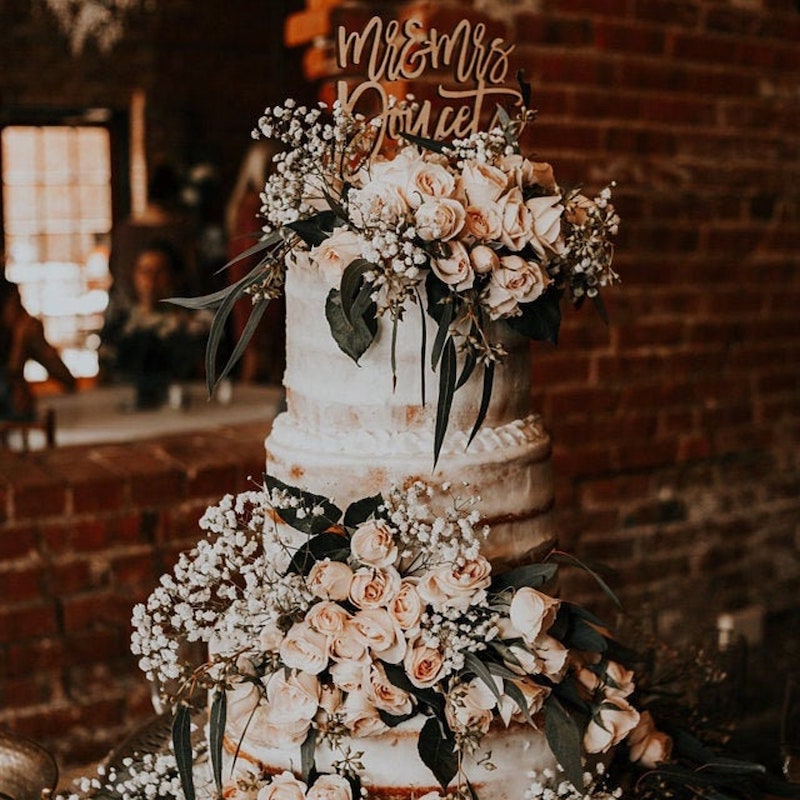Rustic Wood Wedding Cake Topper