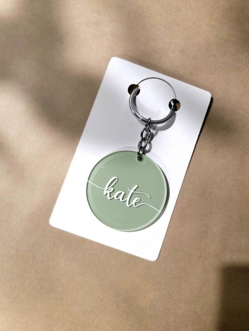 Sage Green Acrylic Keychain Bridesmaid Gift