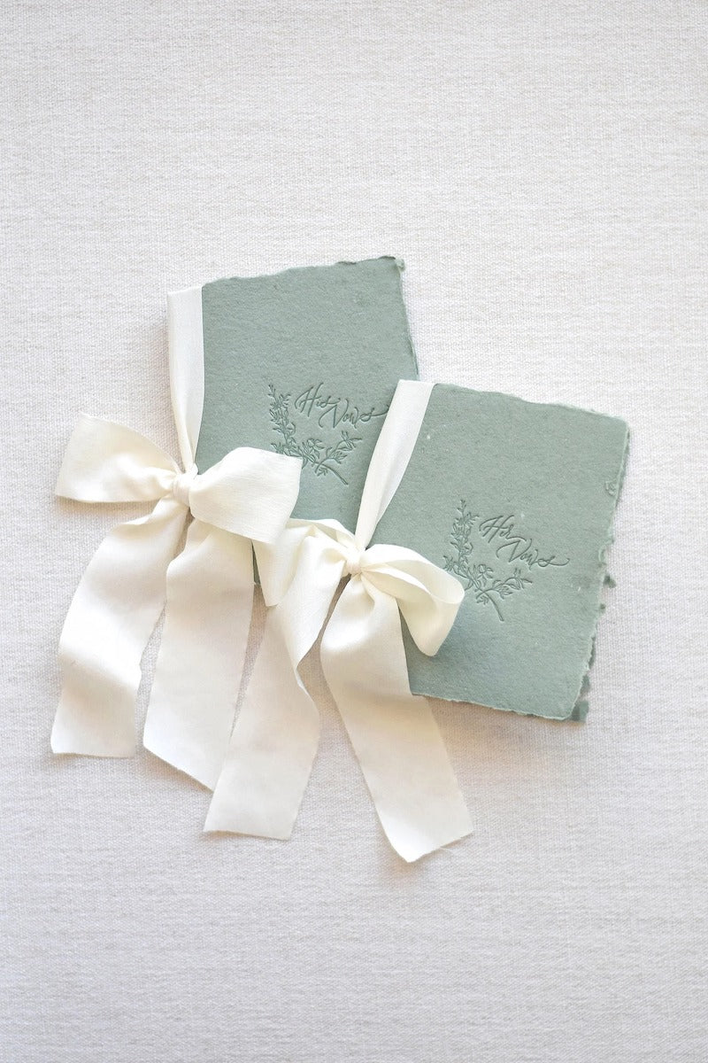 Sage Green Letterpress Vow Books