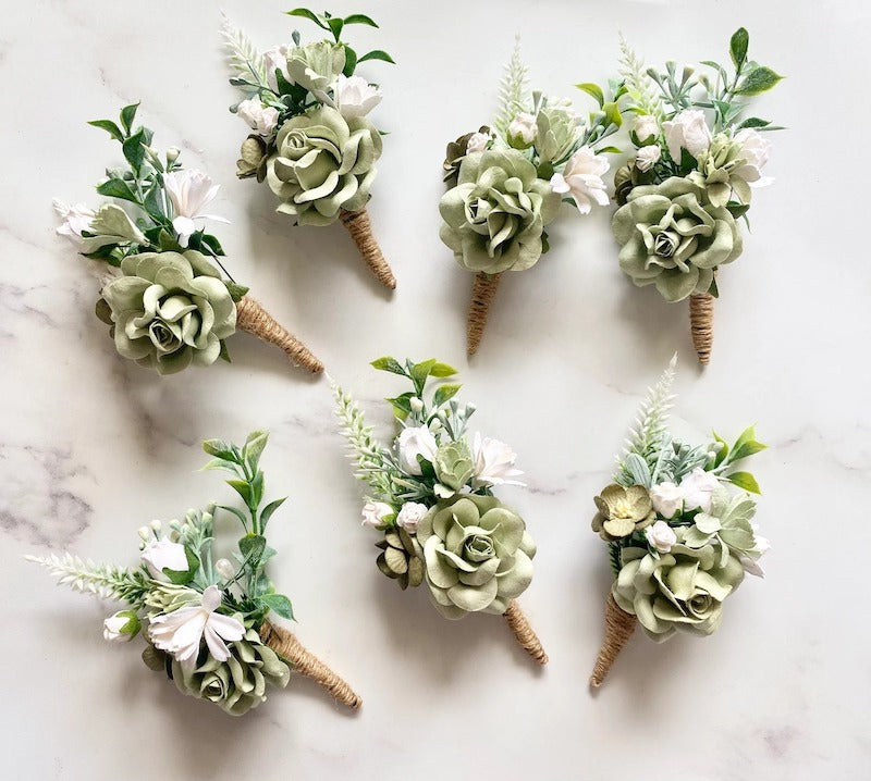 Sage Green Wedding Boutonniere