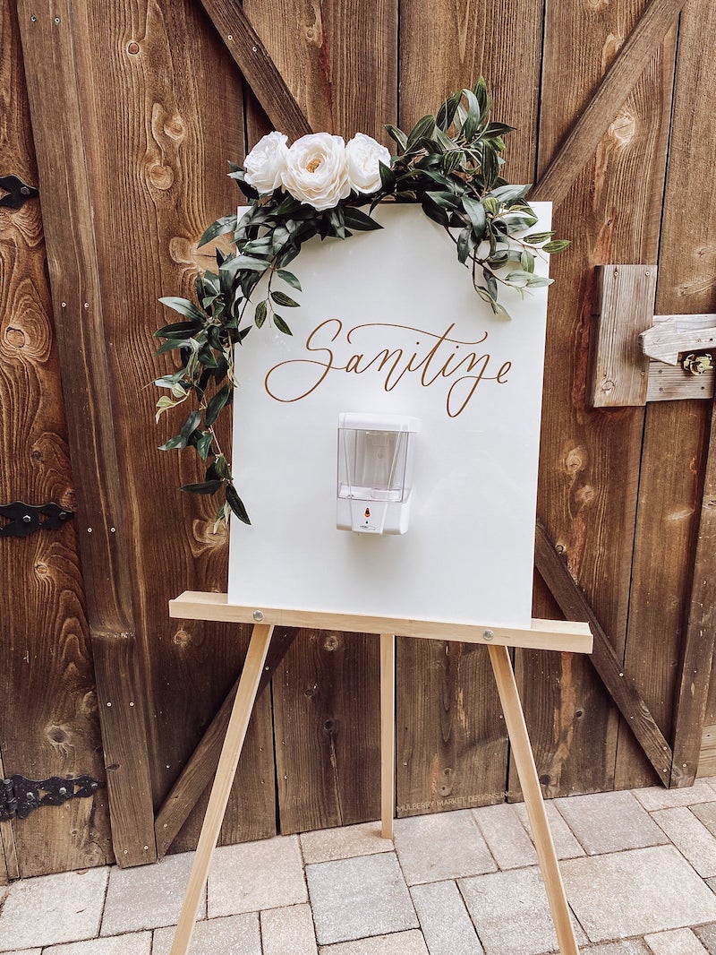 Sanitizing Station with Dispenser for Covid Wedding