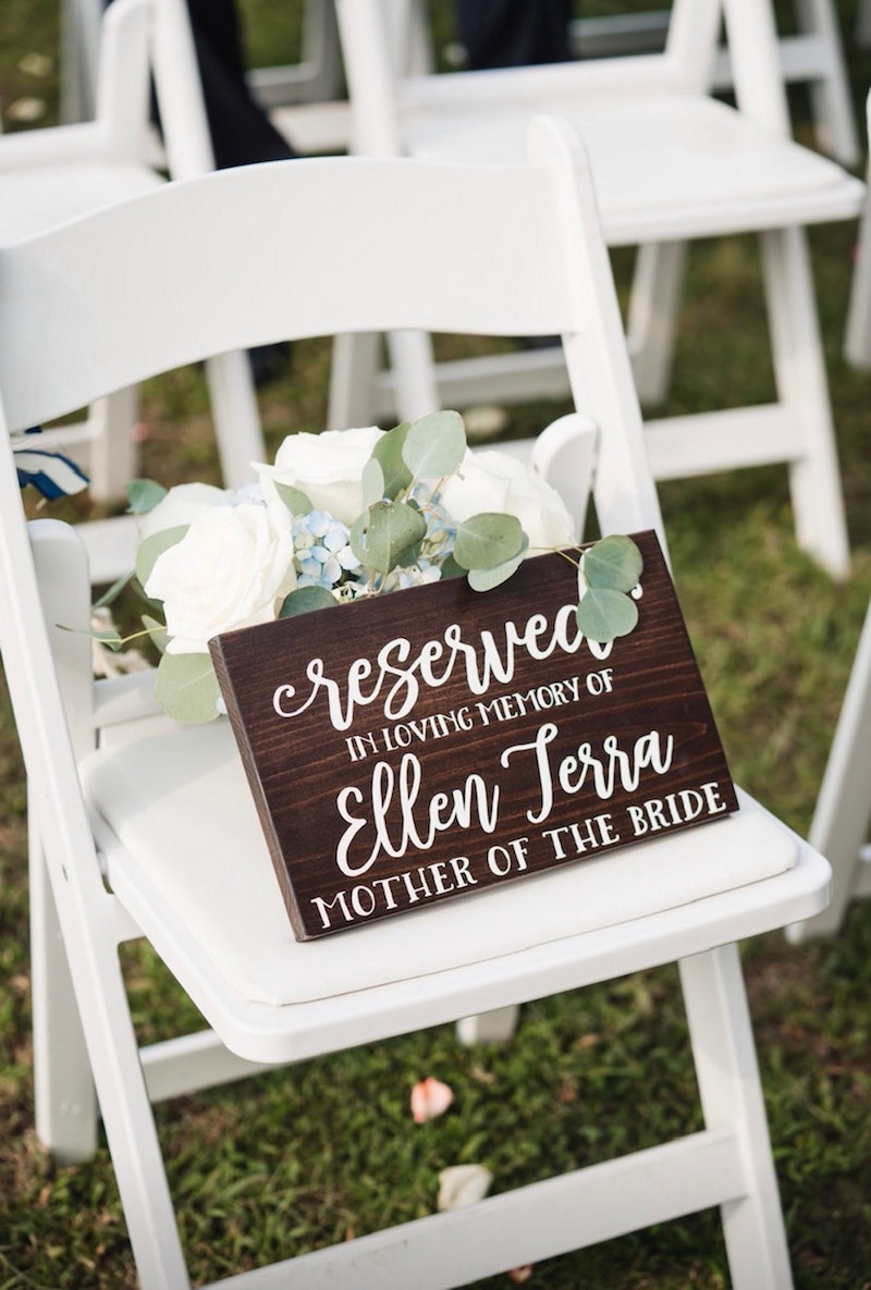 Seat Reserved In Loving Memory Sign for Wedding