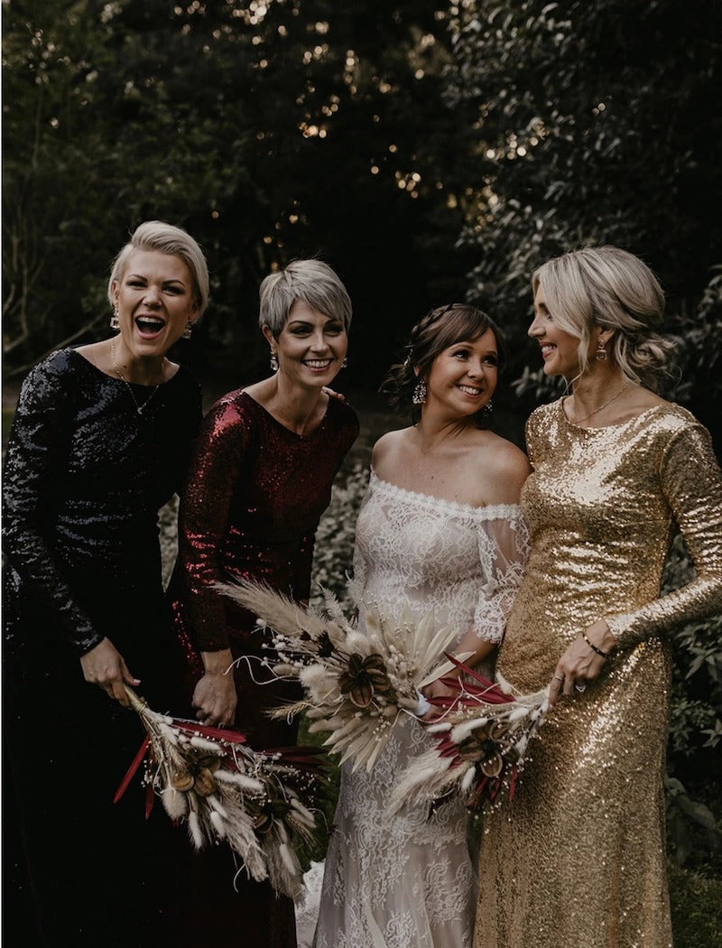 Sequin Long Sleeve Bridesmaid Dress