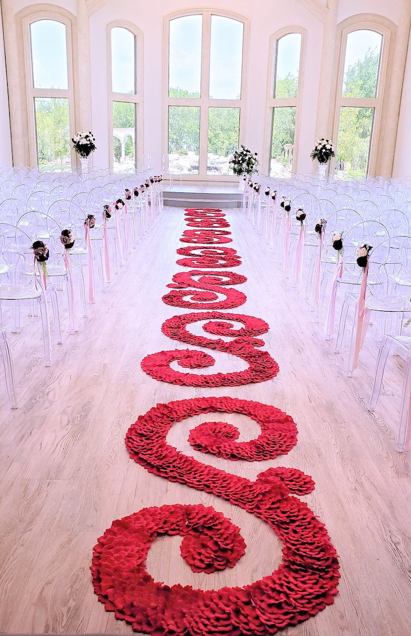 Silk Rose Petal Aisle Runner DIY Wedding Decor