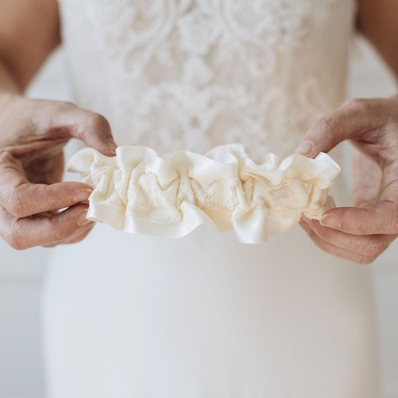 Simple Lace Bridal Garter Heirloom by The Garter Girl