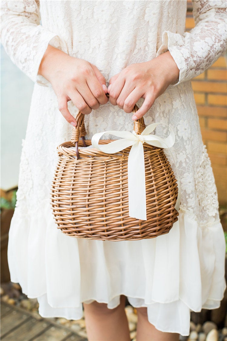 Simple Woven Flower Girl Basket