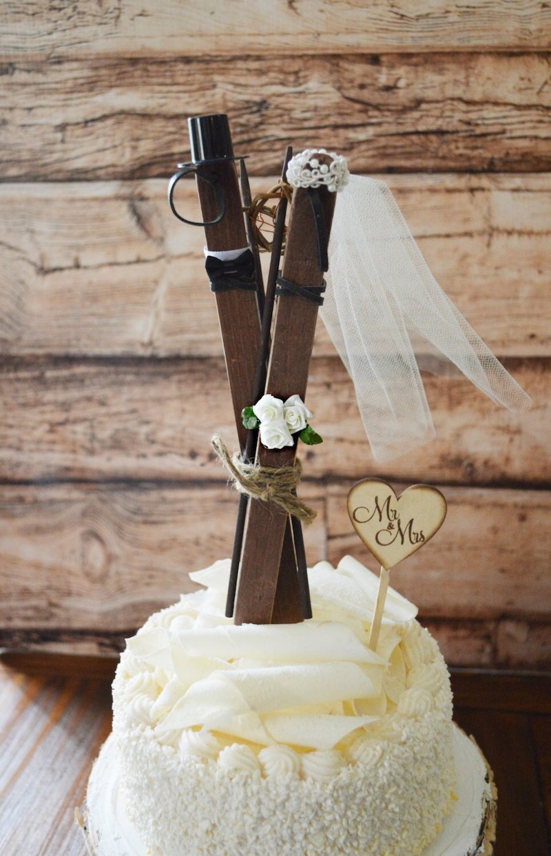 Ski Wedding Cake Topper