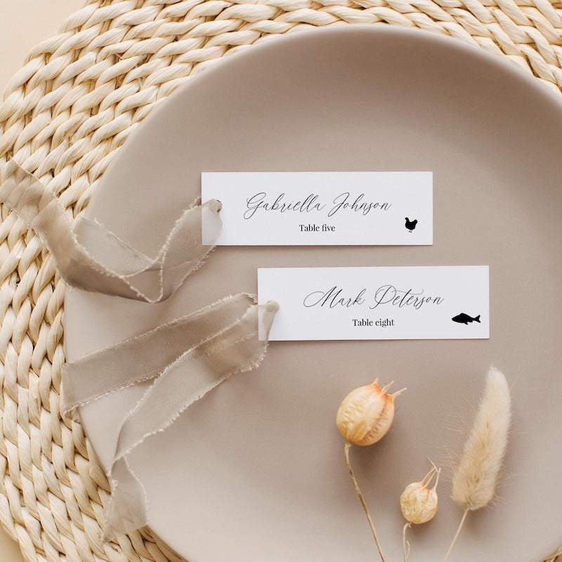 Slim Place Card With Meal Selection