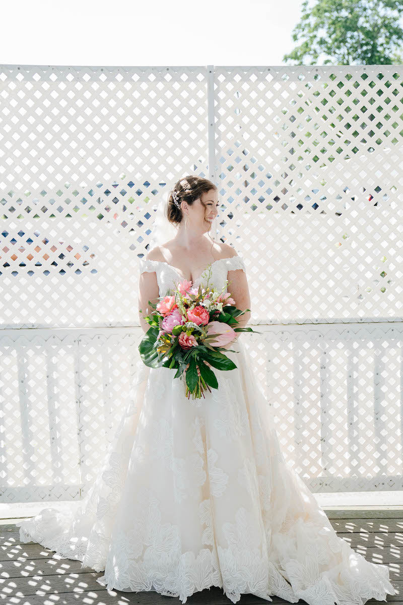 Bride with Tropical Bouquet