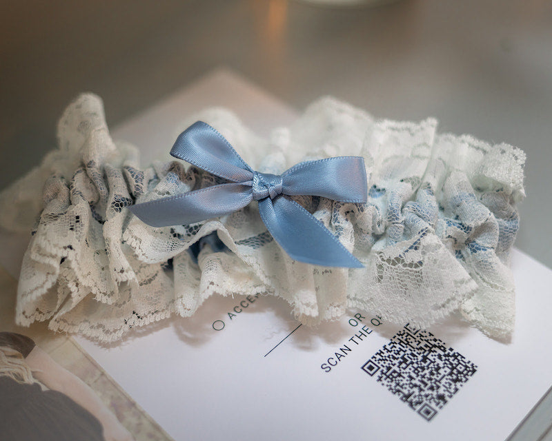 Ivory Lace and Something Blue Bridal Garter Accessory for the Bride