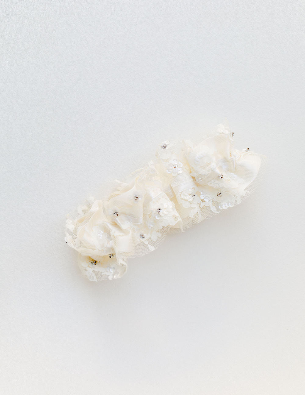luxury sparkle lace wedding garter heirloom handmade with ivory satin by The Garter Girl