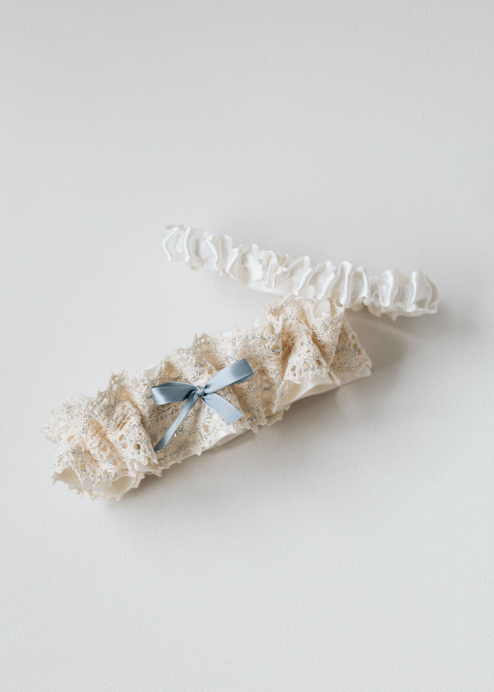 custom sparkle lace wedding garter set personalized with embroidery handmade heirloom by The Garter Girl