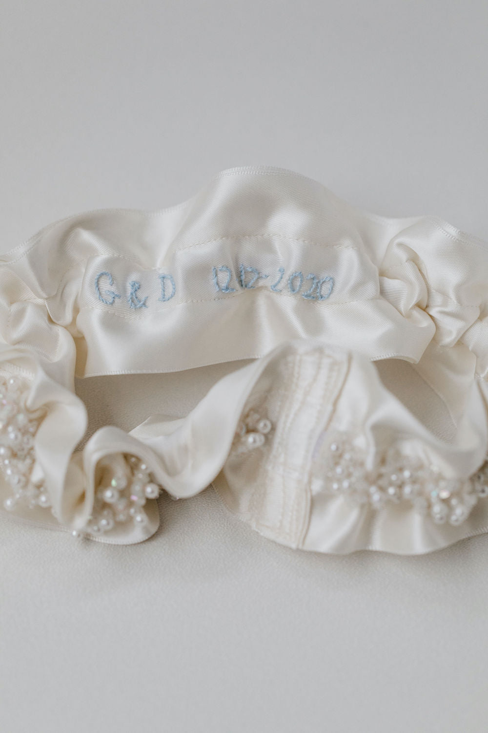 lace wedding garter heirloom hand embroidered personalized by The Garter Girll