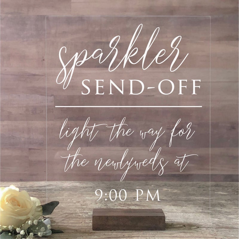 Sparkler Send Off Sign Wedding Exit Toss