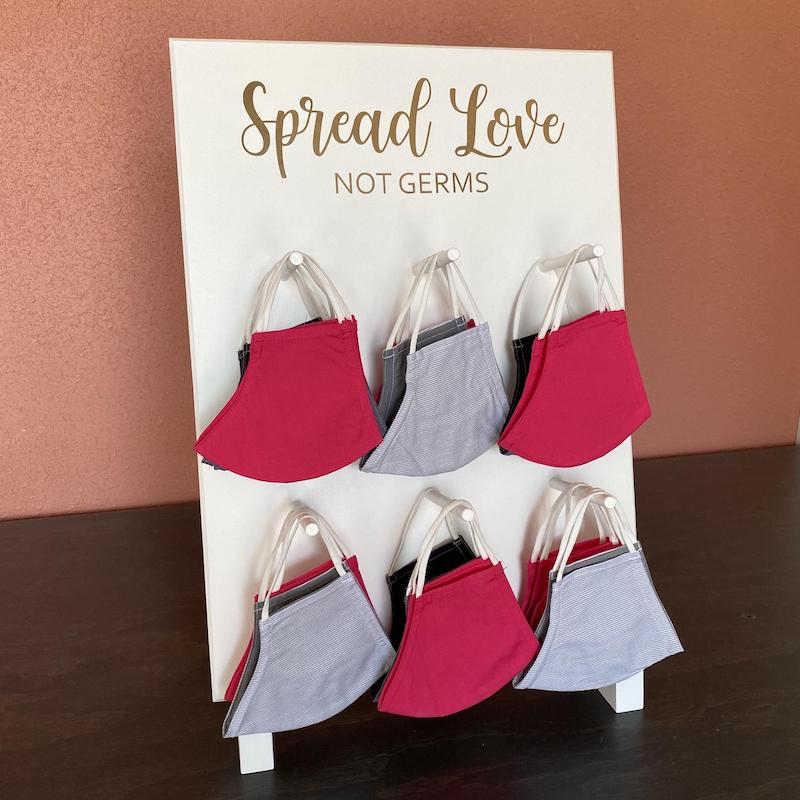 Spread Love Not Germs Mask Wall Stand for Pandemic Wedding