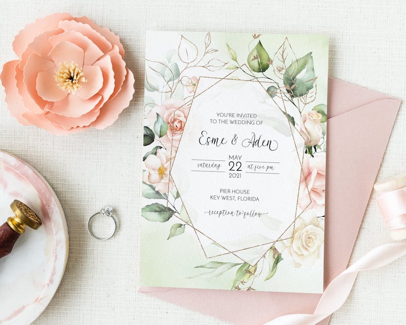 Spring Floral Wedding Invitation