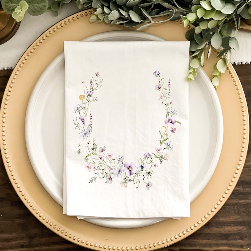 Spring Flower Dinner Napkin Wedding Decor