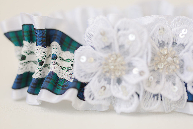 custom tartan plaid wedding garter set