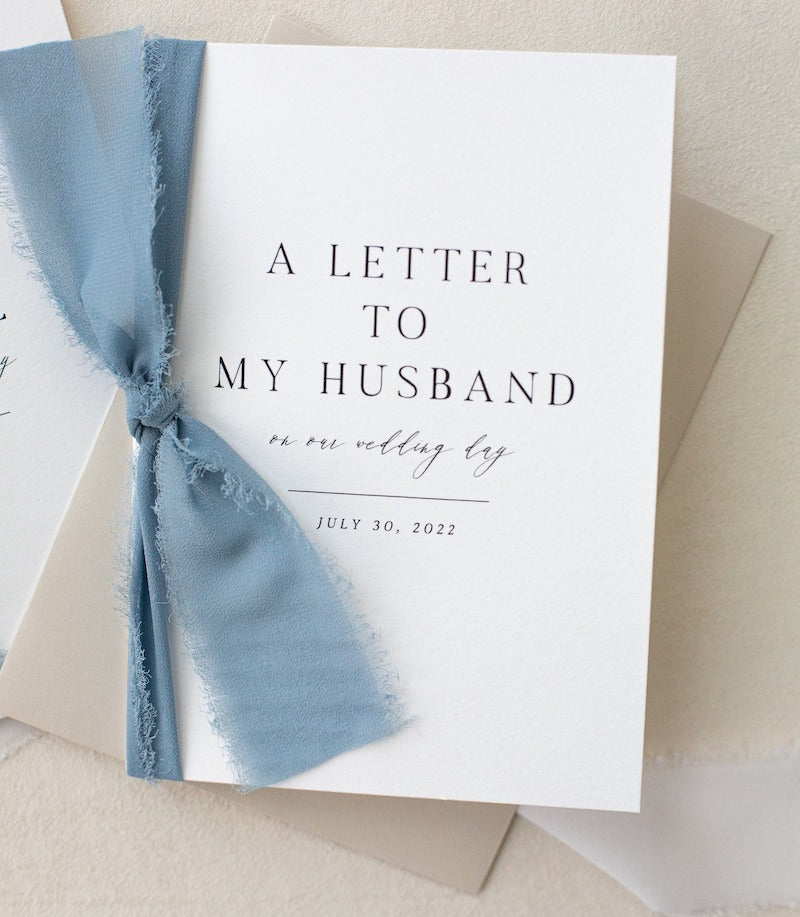 A Letter To My Husband On Our Wedding Day Card