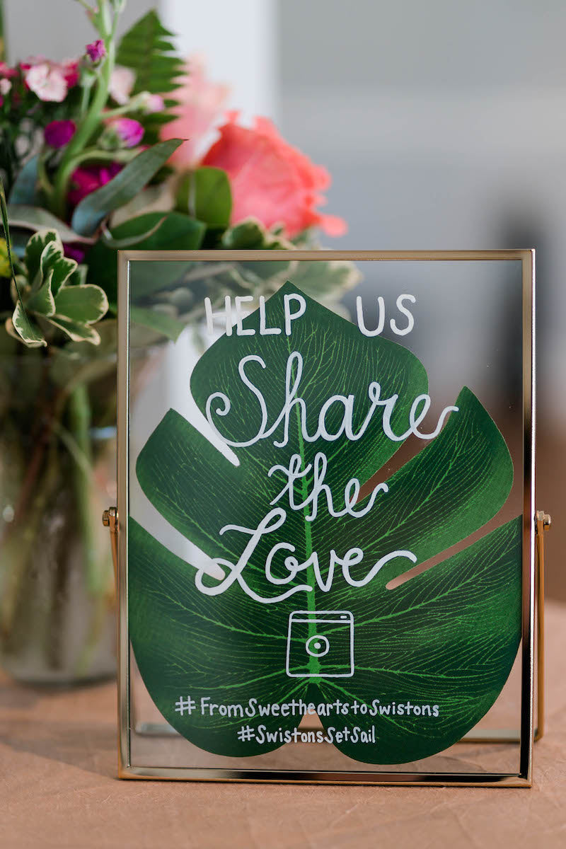 Tropical Wedding Social Media Sign