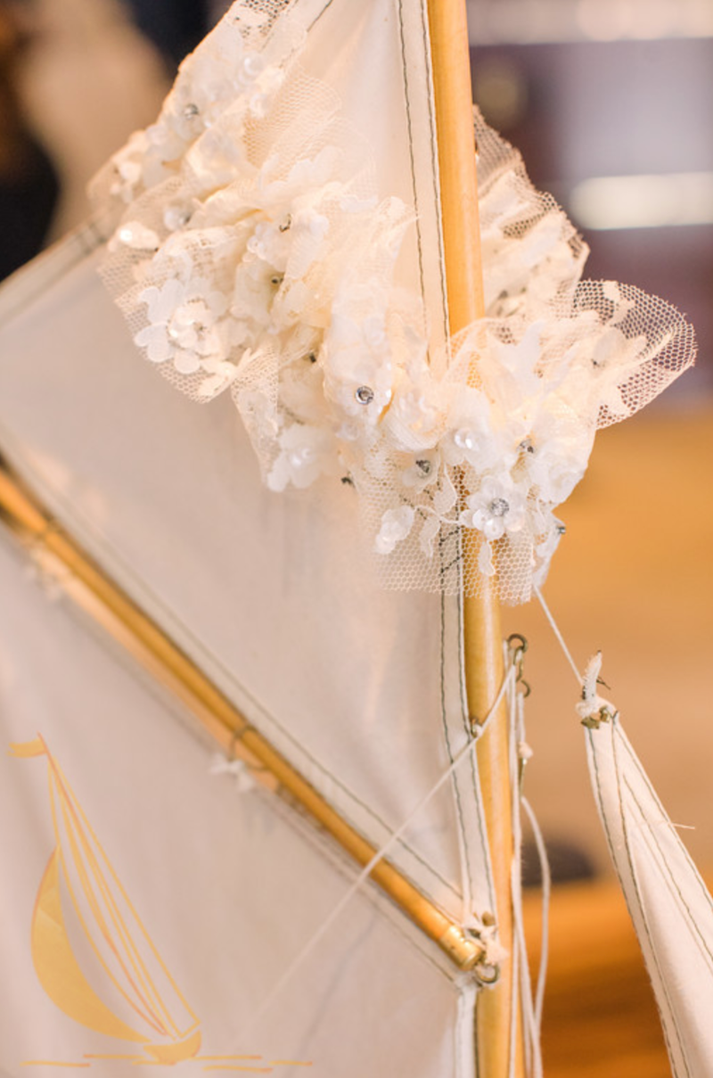 Tulle and Lace Wedding Garter Handmade Wedding Heirloom Sailboat