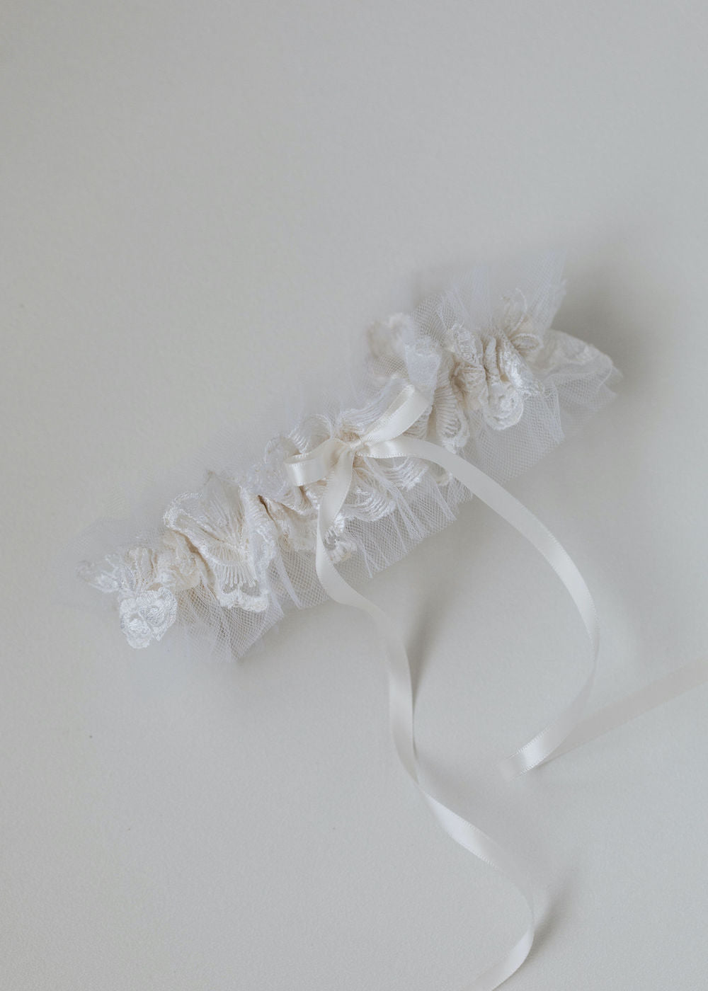 tulle and lace wedding garter handmade from bride's mother's wedding dress & veil by expert wedding heirloom designer, The Garter Girl