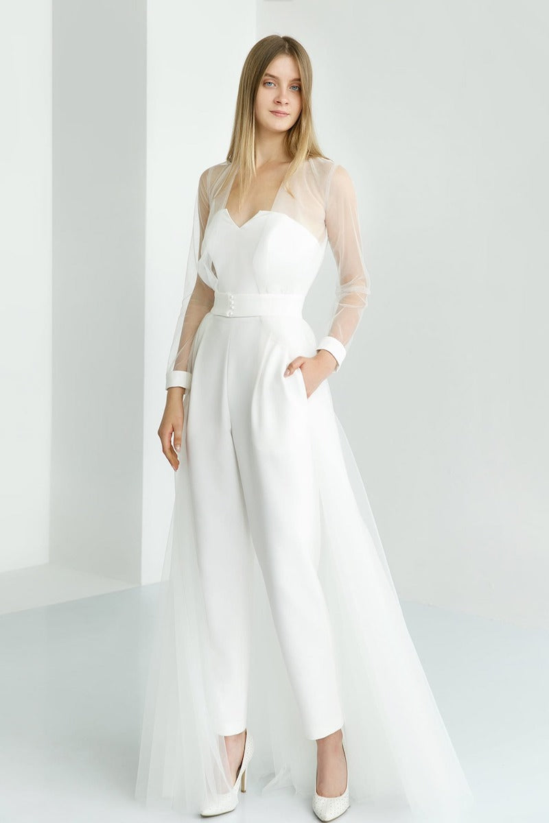 Two Piece Wedding Jumpsuit