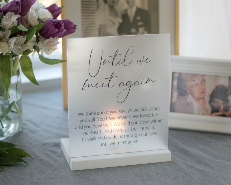 Until We Meet Again Wedding Parent Grandparent Remembrance Sign