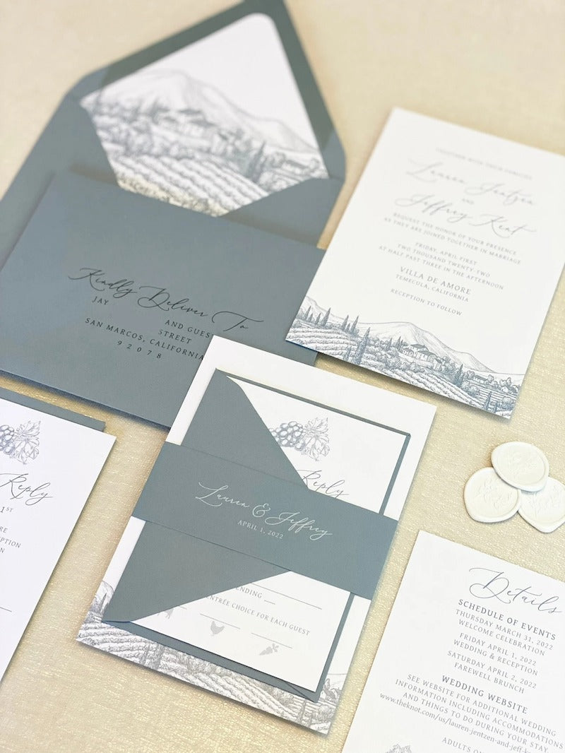 Vineyard Wedding Invitation Suite