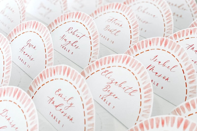 Watercolor Edge Escort Cards