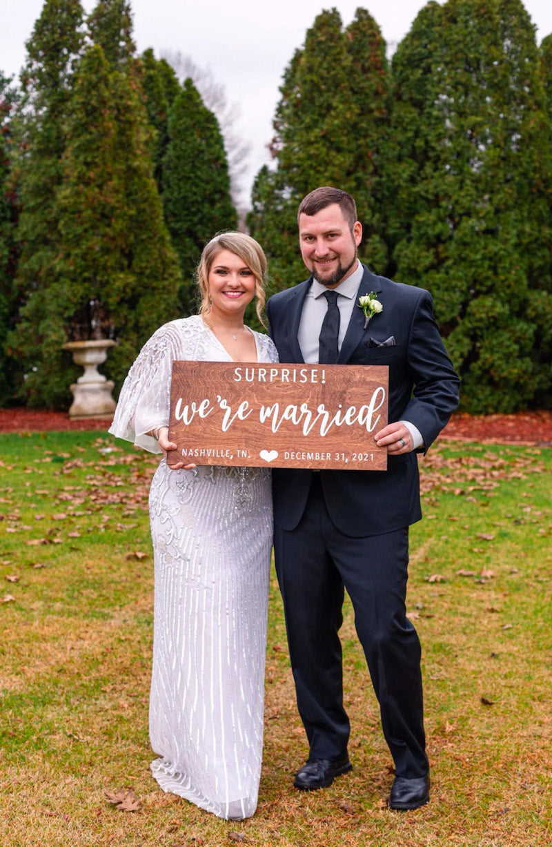 We're Married Announcement Sign