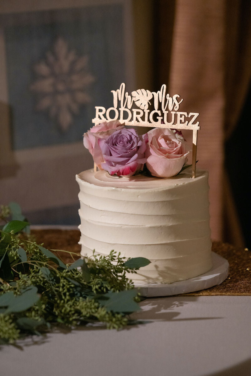 Wedding Cake with Custom Cake Topper