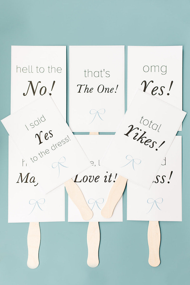 wedding dress shopping voting signs free download